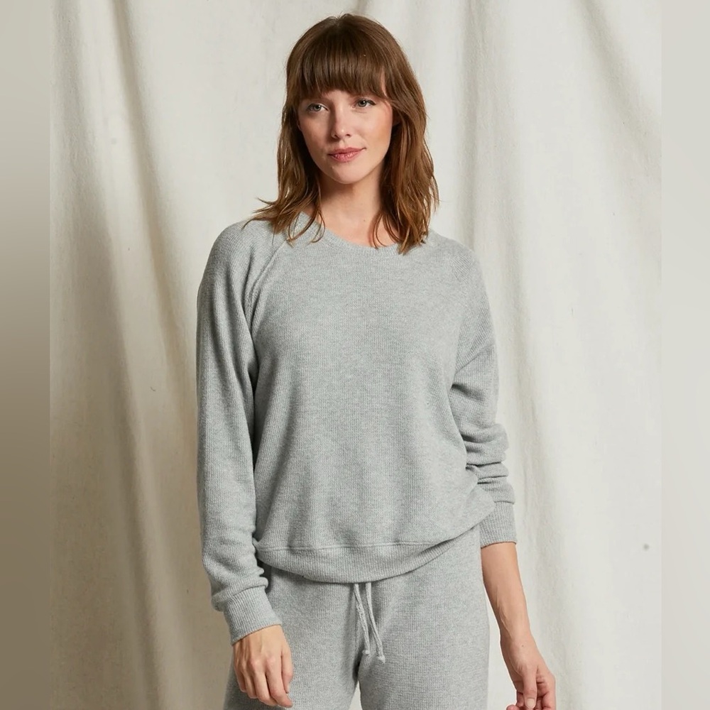 PERFECT WHITE TEE Young Brushed Thermal Raglan Grey